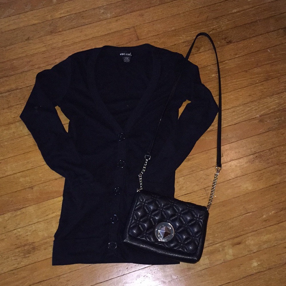 Black cardigan